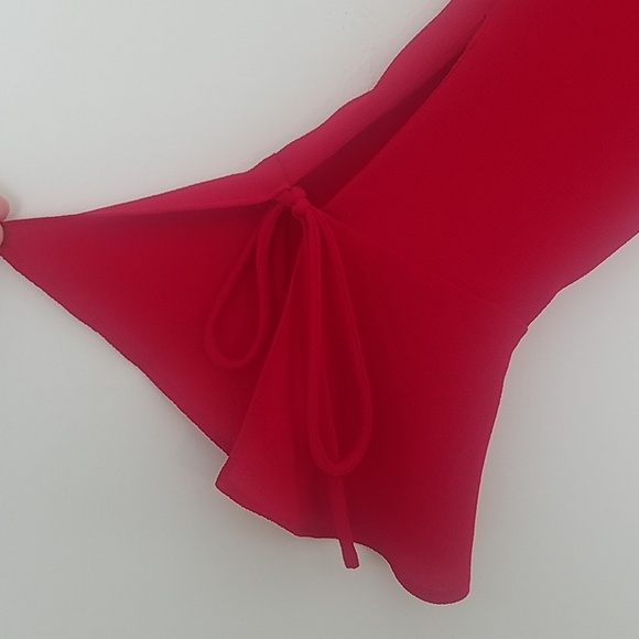 Vince Camuto Tie/Trumpet Sleeve Blouse - Picture 3 of 5